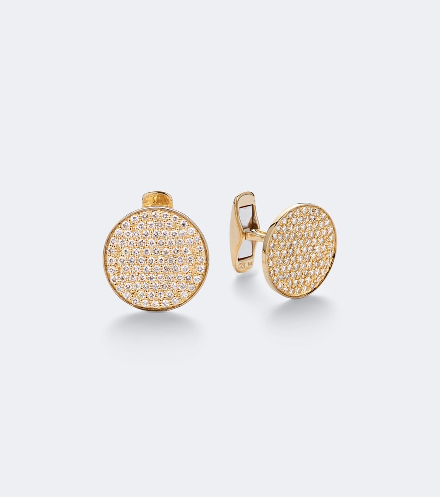 Sydney Evan Boutons de manchettes Disc en or 14 ct et diamants