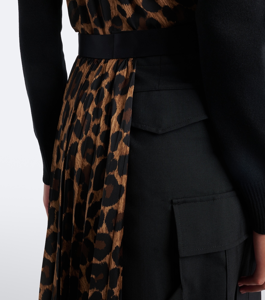 Paneled Leopard-Print Midi