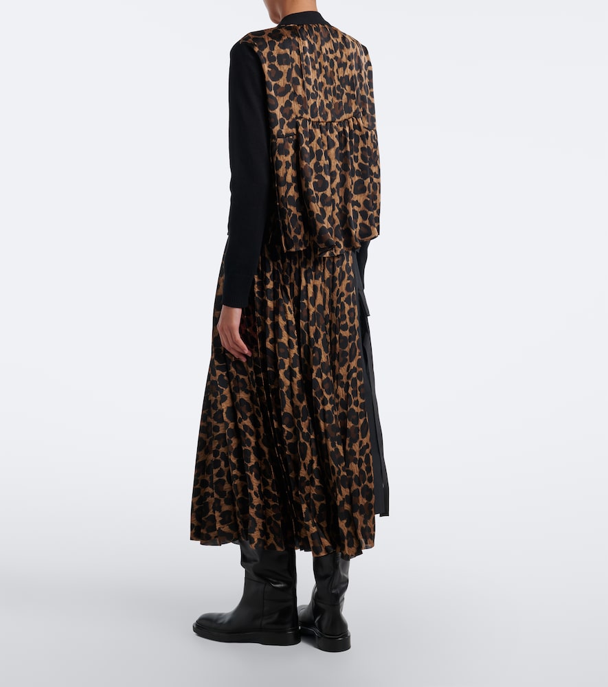 Paneled Leopard-Print Midi