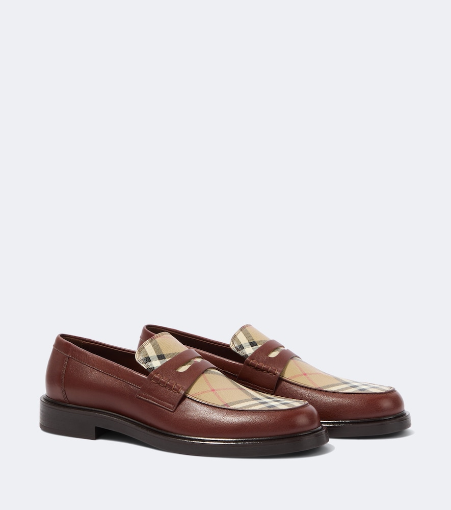 Mocassini  Check in pelle