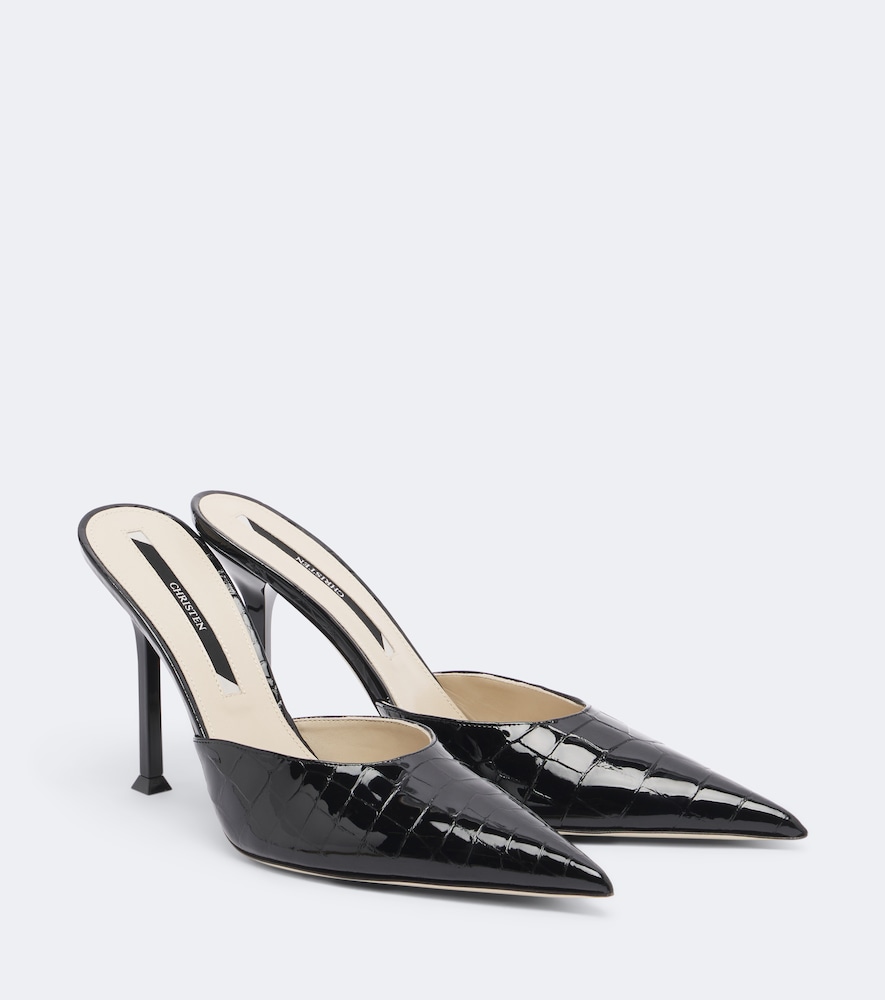 Helix Croc-Effect Mules