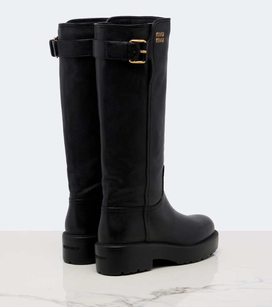 Leather Knee-High Boots