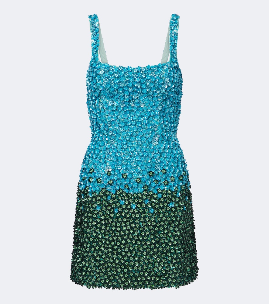 Là Fuori Minikleid aus Seide mit Pailletten