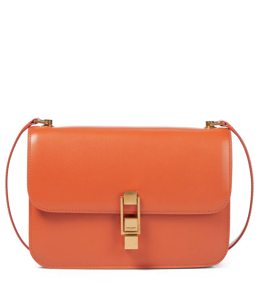 Saint Laurent Le Carré Leather Shoulder Bag In Orange