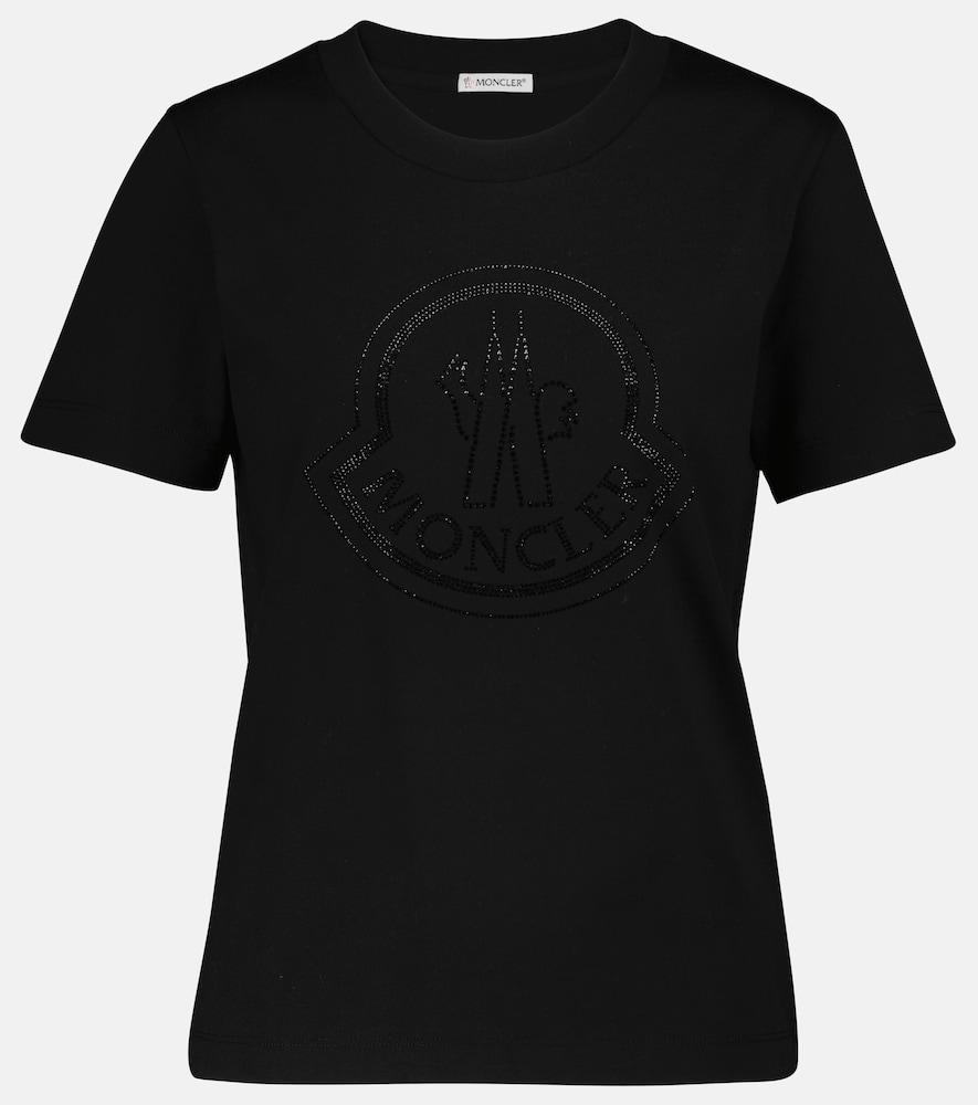 Moncler Women's Black Logo Cotton Jersey T-Shirt Uk Size 14
