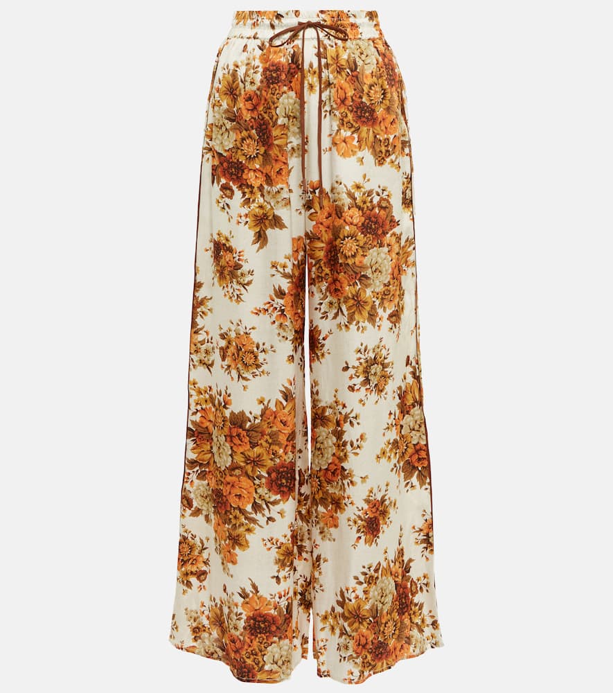 Alémais Derby floral wide-leg silk pants