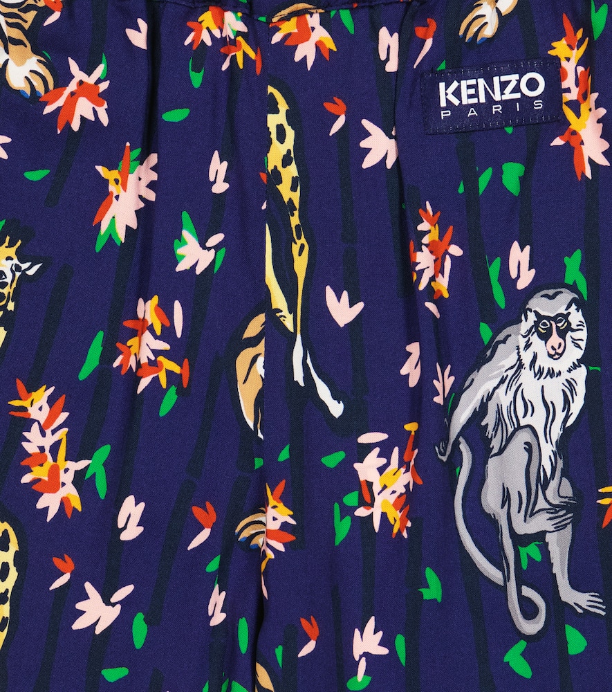 Kenzo Printed Pants In Blue