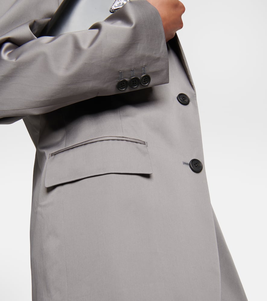 Prada Single-breasted Cotton Blazer In Acciaio