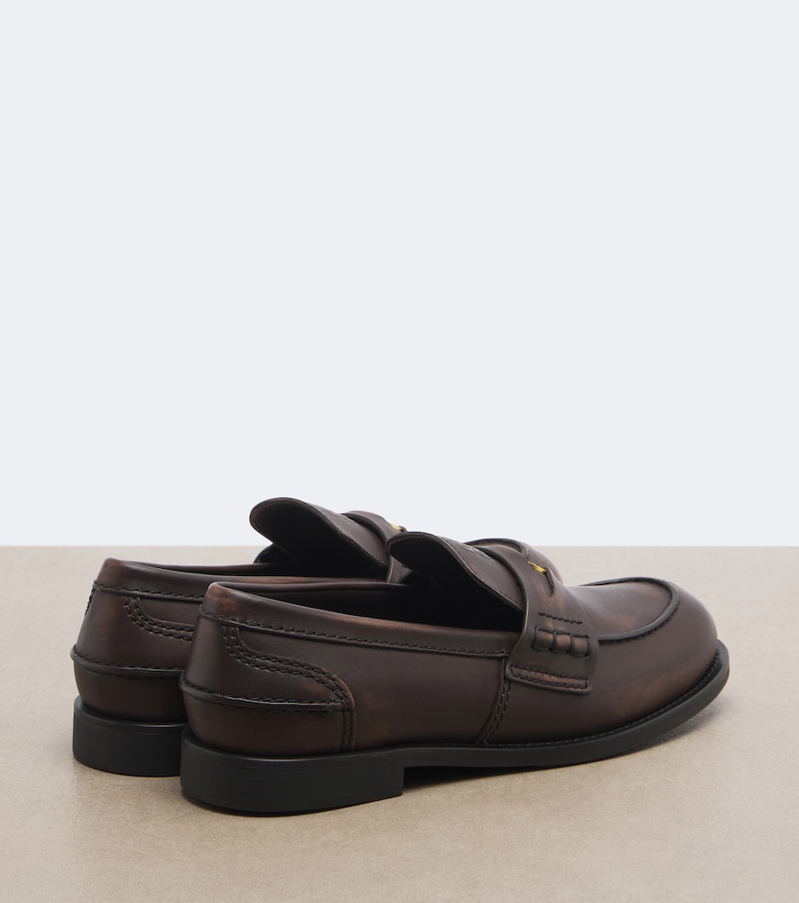 Embellished Leather Loafers