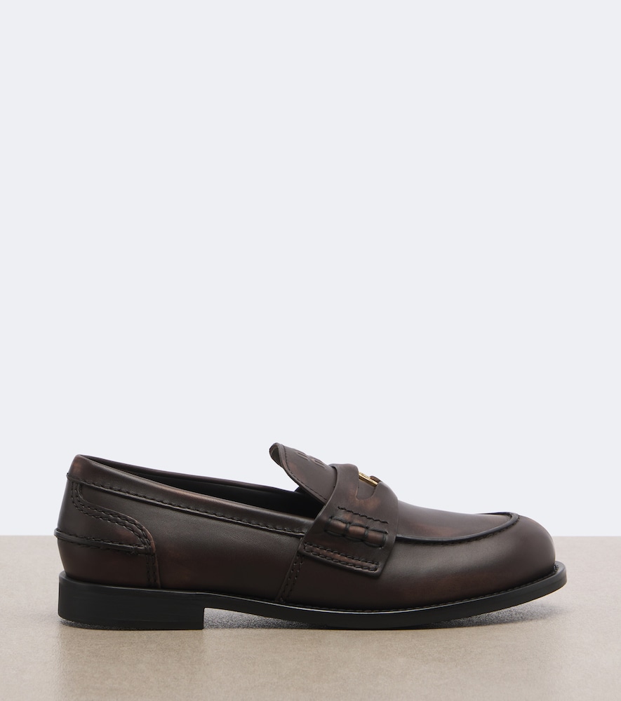 Embellished Leather Loafers