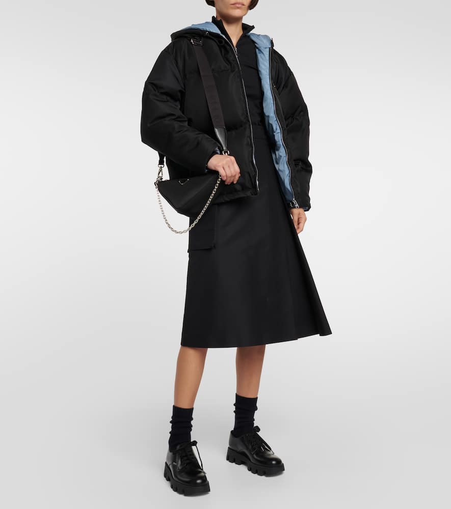 Prada Womens Black Re-nylon Brand-plaque Recycled Shell-down Jacket In Black