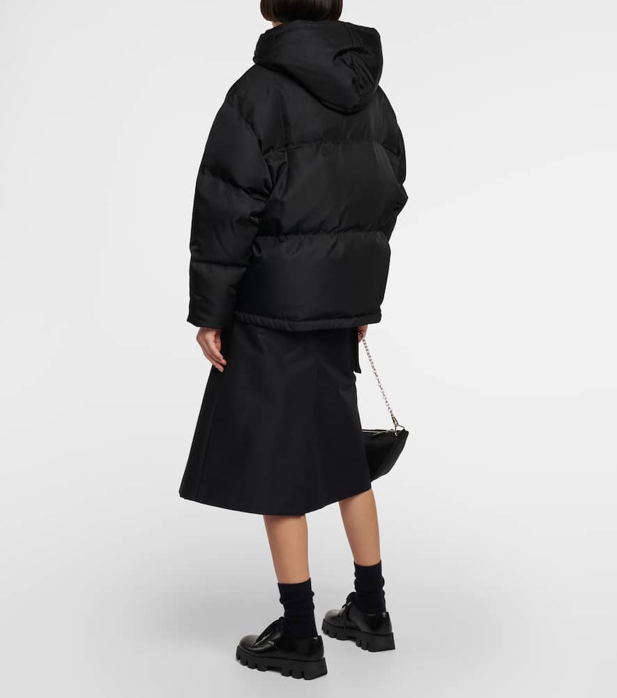 Prada Womens Black Re-nylon Brand-plaque Recycled Shell-down Jacket In Black