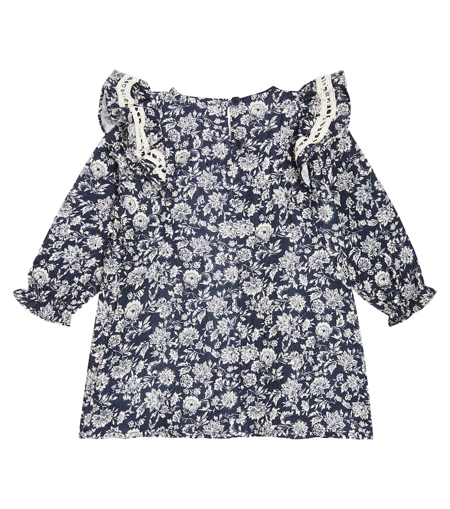 The New Society Baby Adelaine Cotton Minidress In Blue