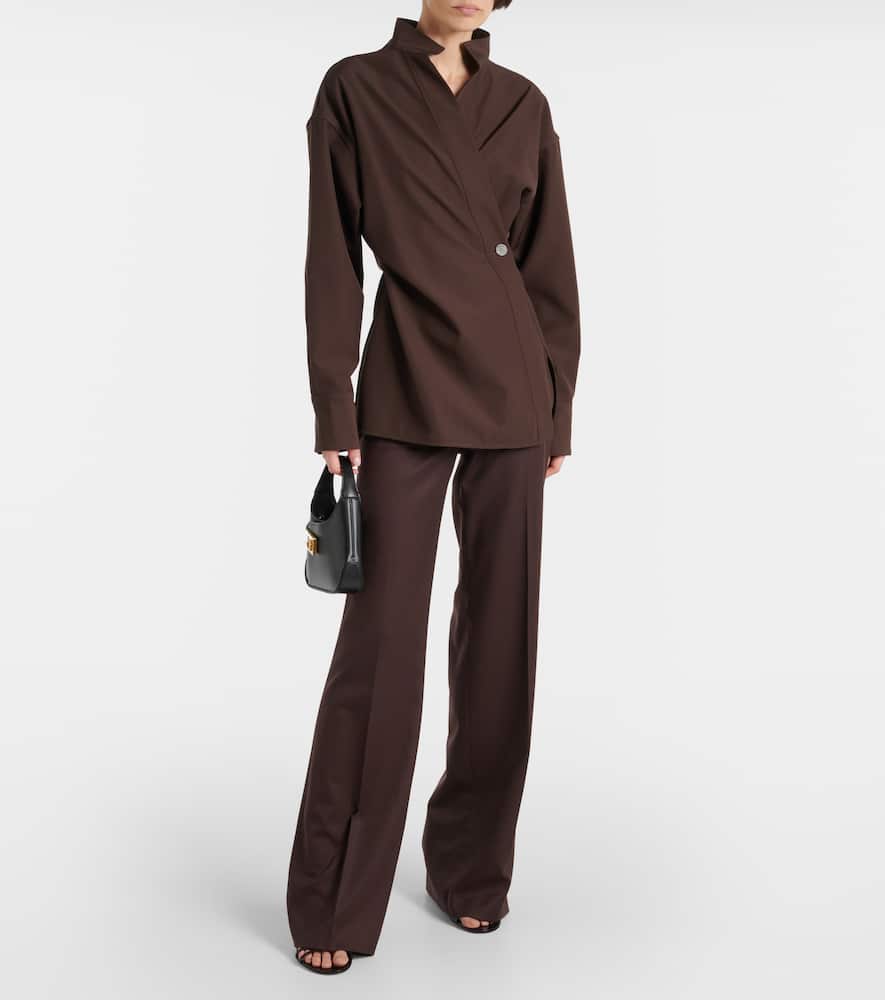 Ferragamo Hemd Aus Schurwolle In Brown