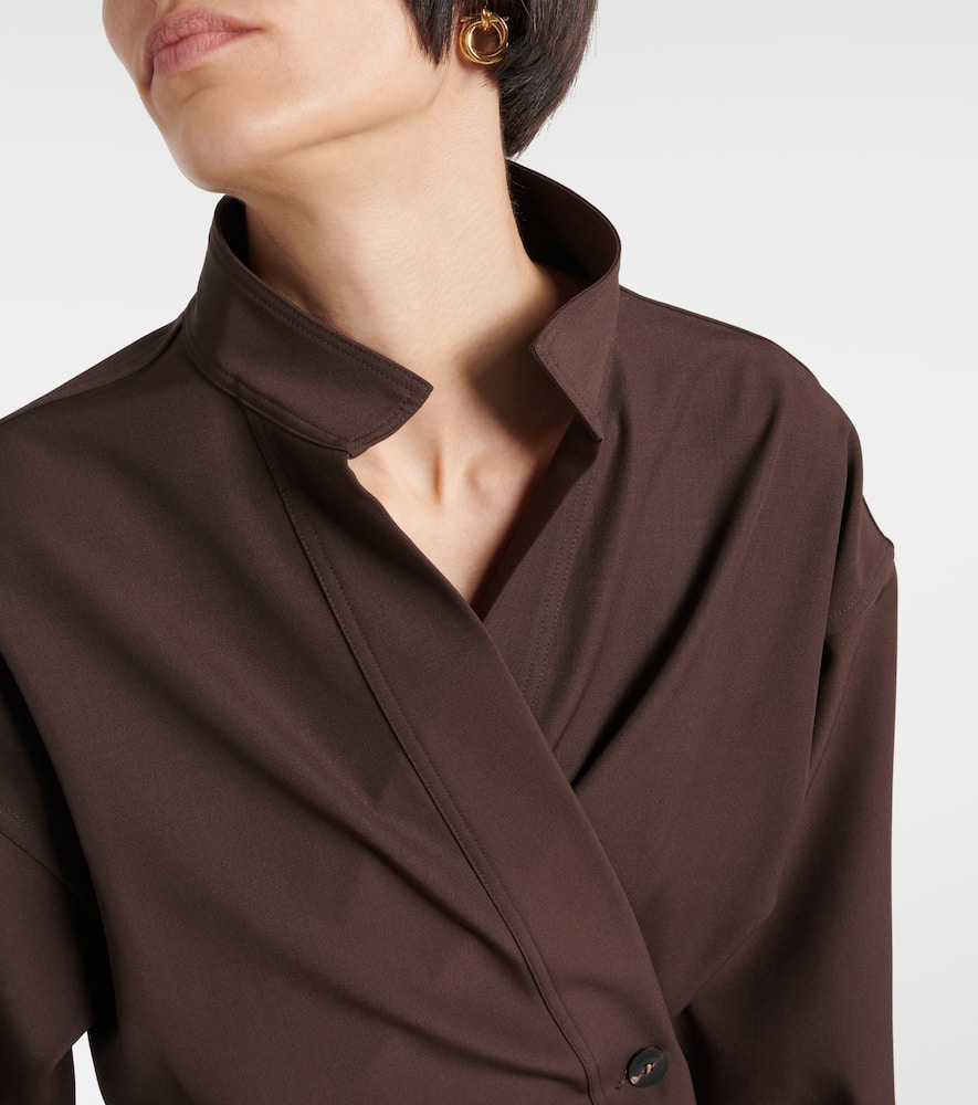 Ferragamo Hemd Aus Schurwolle In Brown
