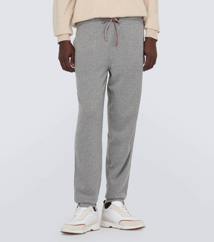 Shop Loro Piana Merano Cashmere Sweatpants In Flannel Melange