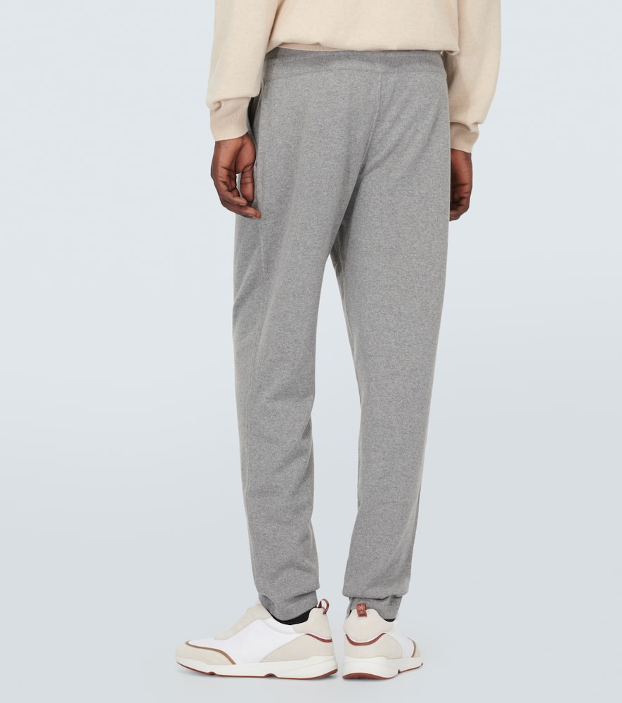 Shop Loro Piana Merano Cashmere Sweatpants In Flannel Melange