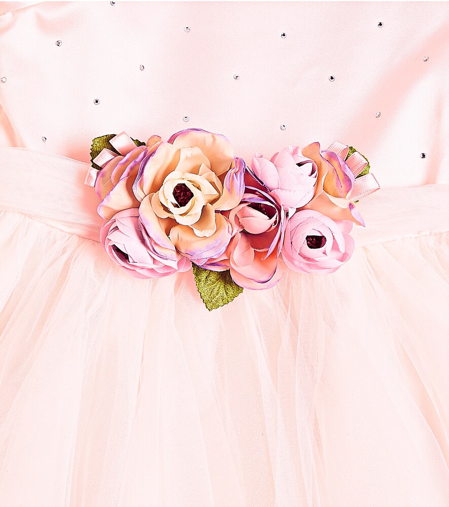  Monnalisa Monnalisa Floral-appliquã© Embellished Tulle Dress 