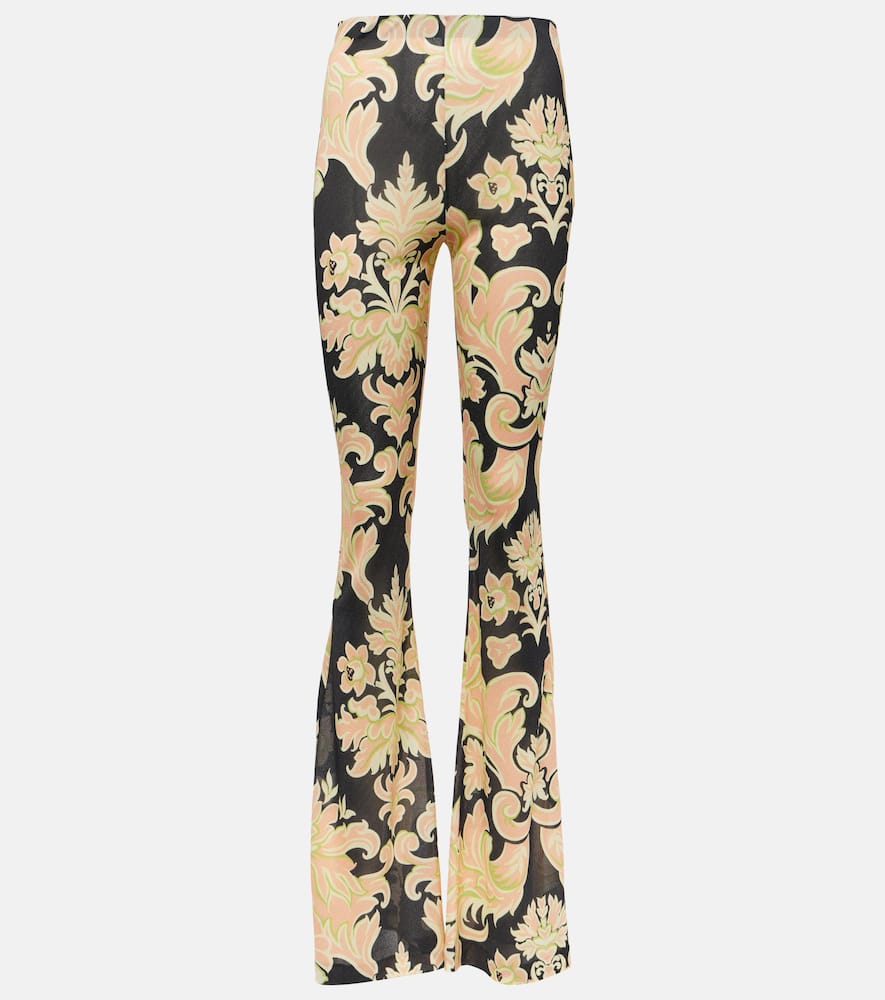 Etro Print Viscose Trousers In Print On Black Base