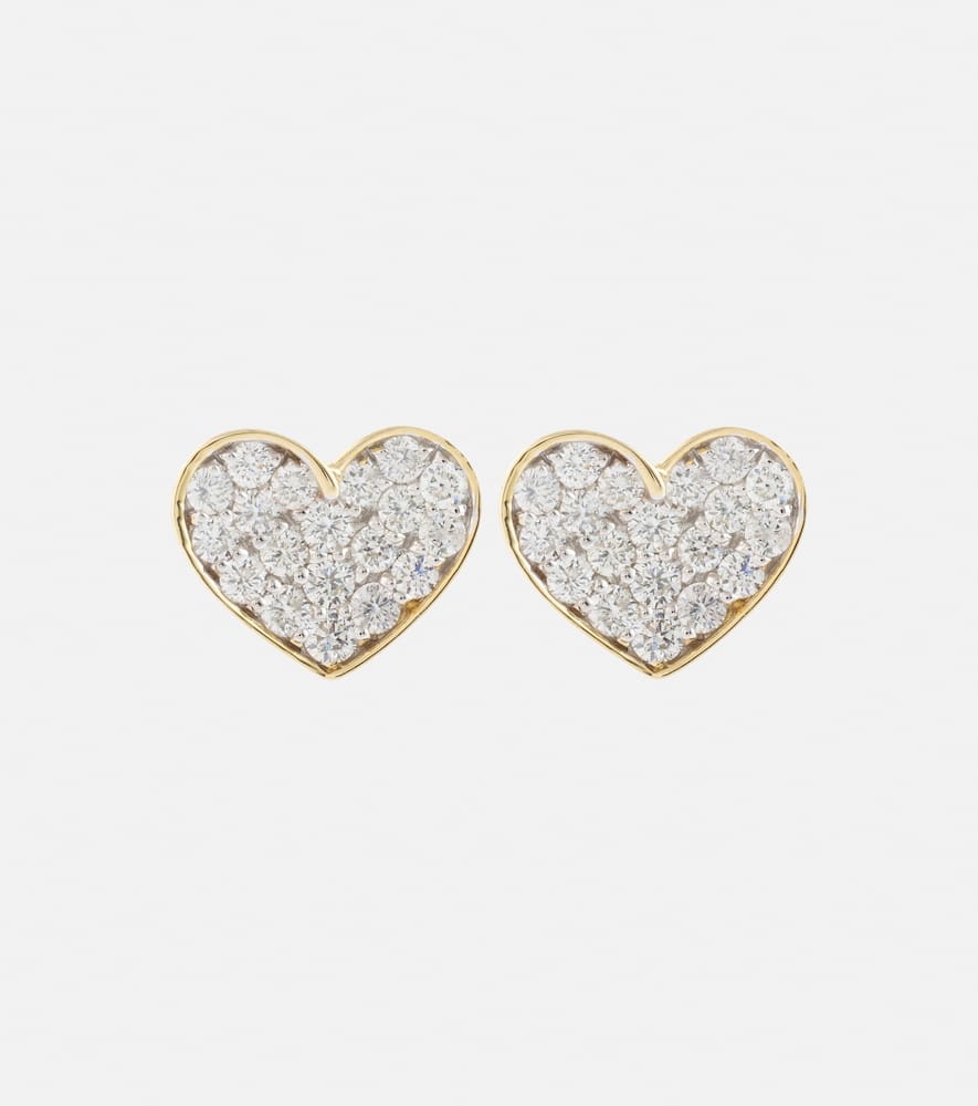 You're Making Me Blush 10kt gold earrings with diamonds