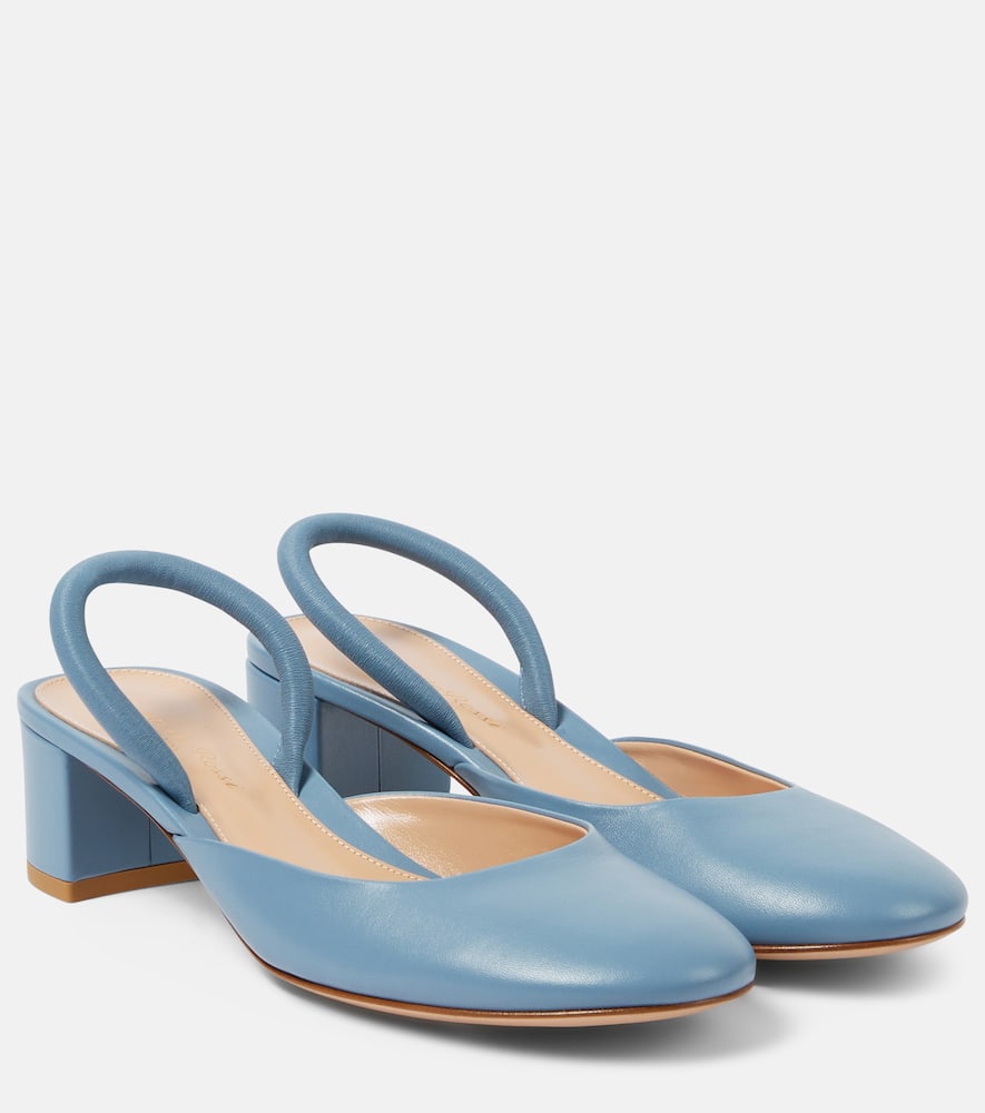 Gianvito Rossi Tivoli Leather Mules In Blue