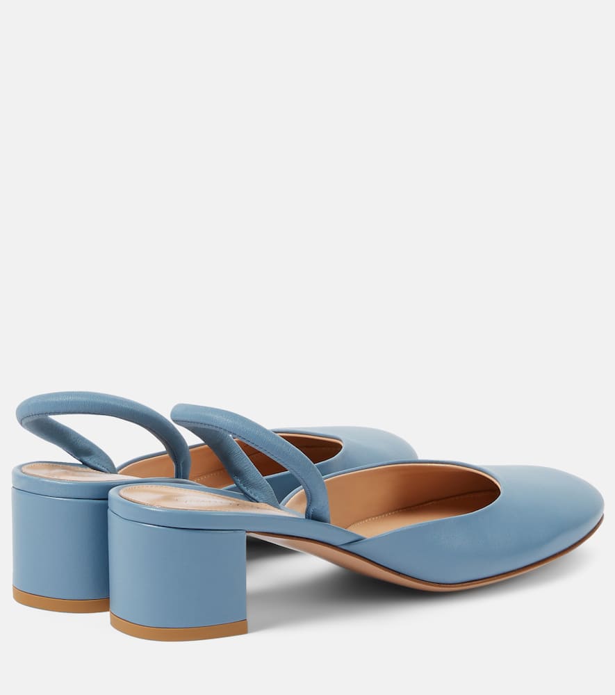 Gianvito Rossi Tivoli Leather Mules In Blue