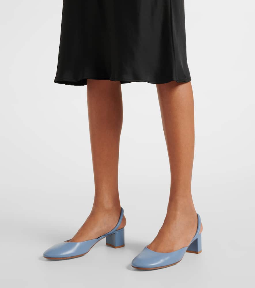 Gianvito Rossi Tivoli Leather Mules In Blue