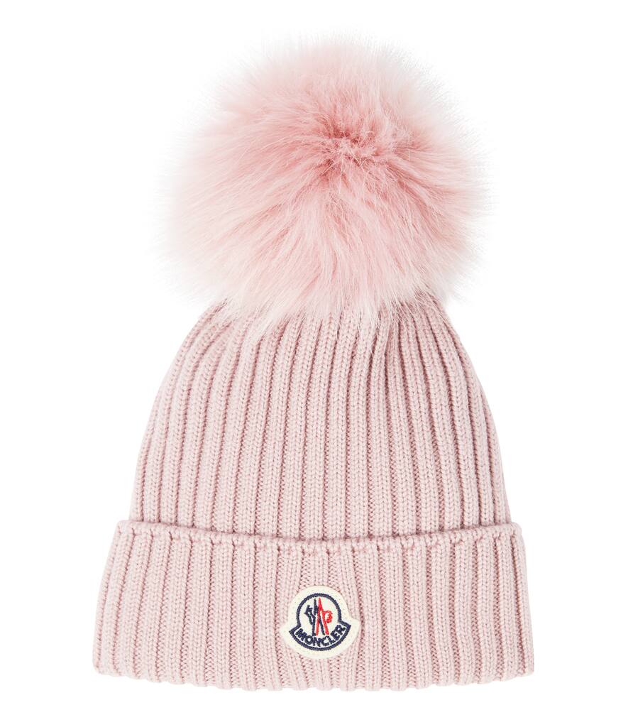 Moncler Enfant Logo ribbed-knit virgin wool beanie