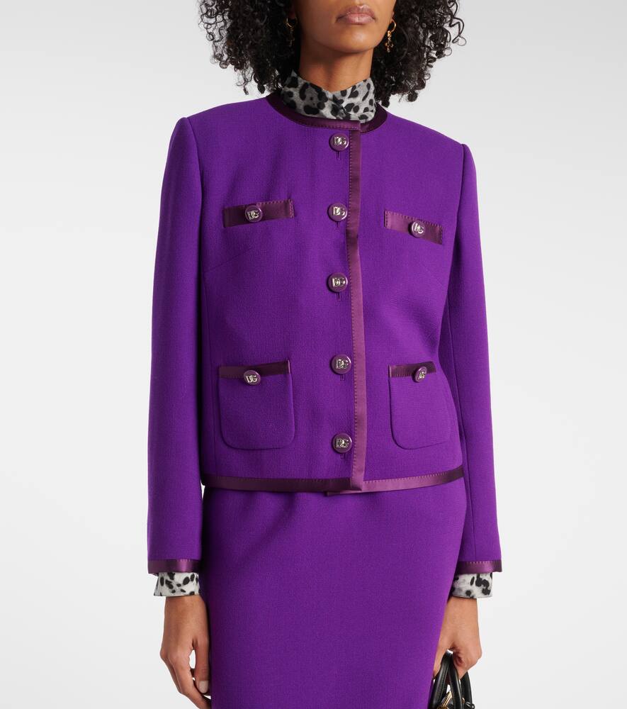 Dolce & Gabbana Wool Crepe Jacket In Purple