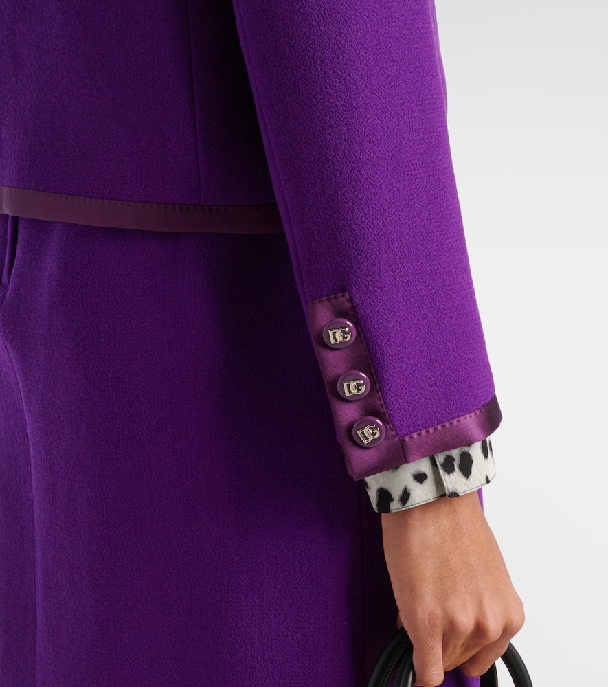 Dolce & Gabbana Wool Crepe Jacket In Purple