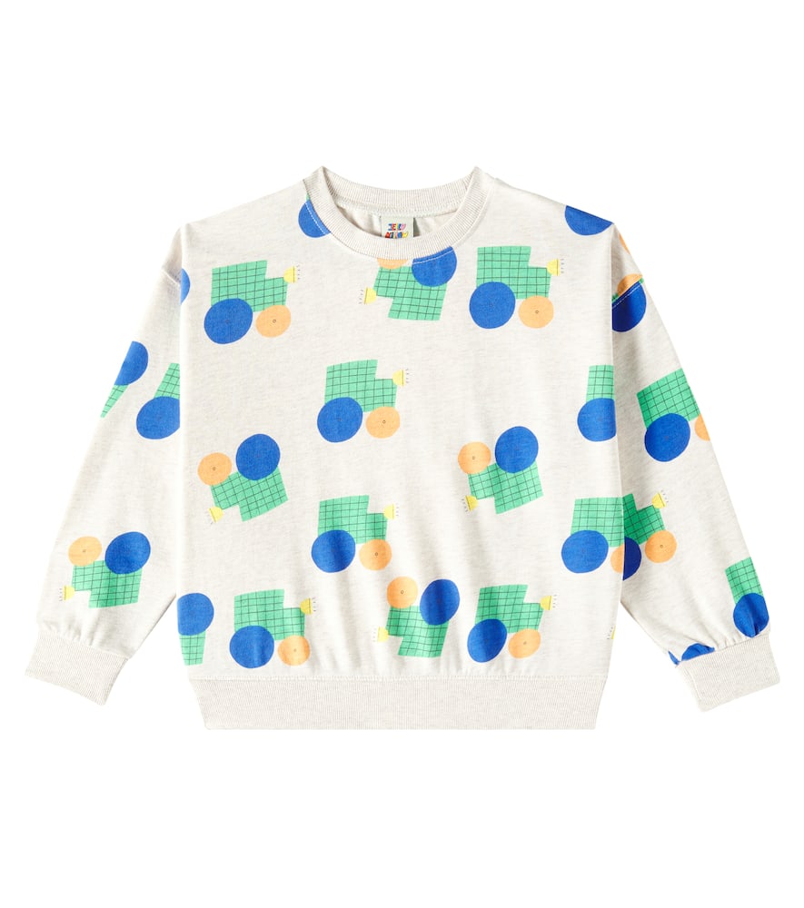 Jellymallow Tractor Cotton Sweatshirt In Neutrals