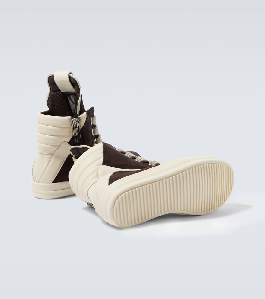 Rick Owens Jumbolace Geobasket Leather Shoes In Brown