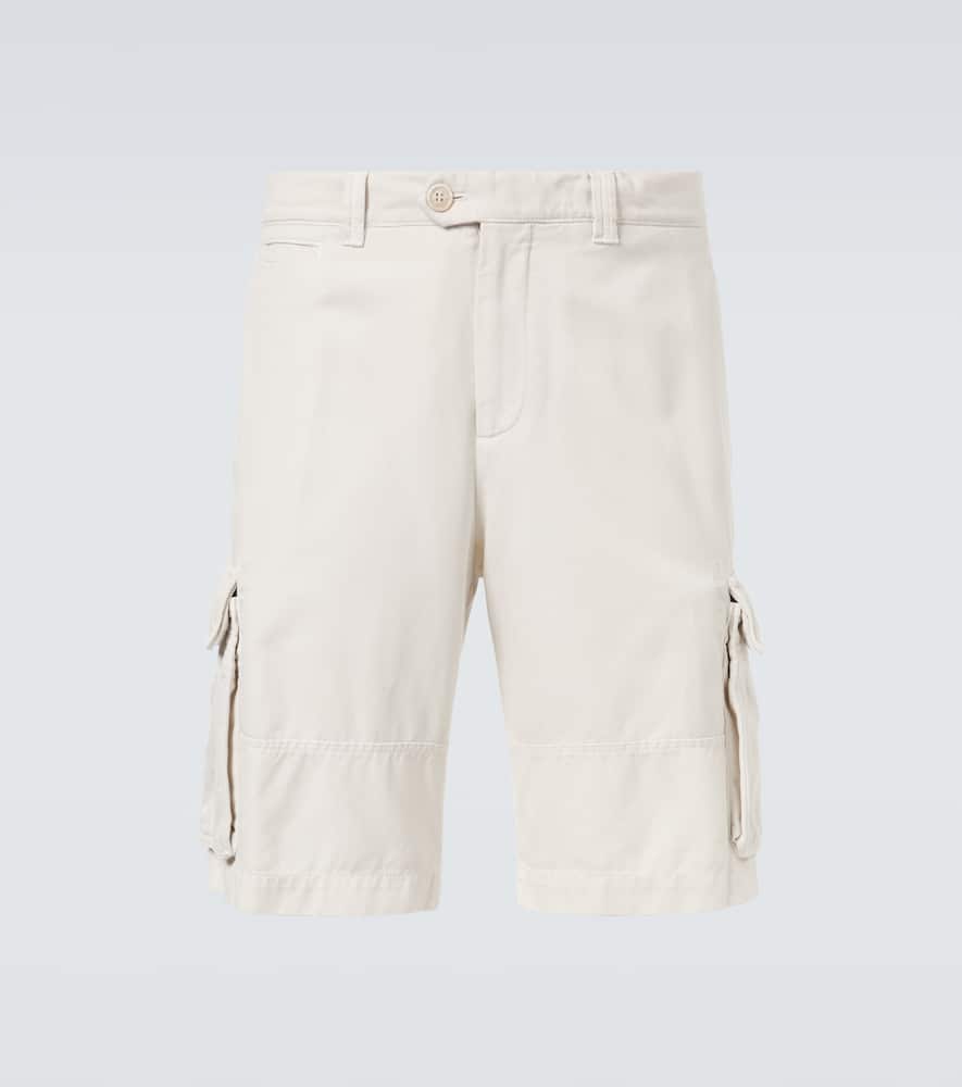 Brunello Cucinelli Cotton and linen gabardine cargo shorts