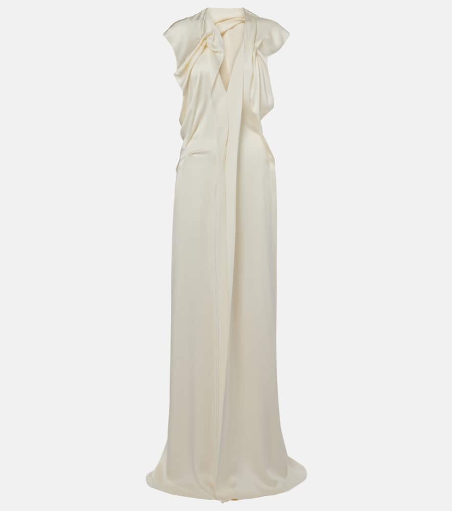 Draped satin gown