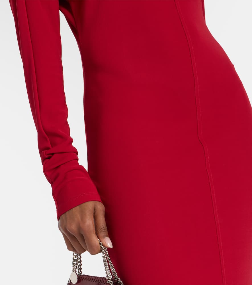 Stella Mccartney Crêpe Jersey Midi Dress In Red