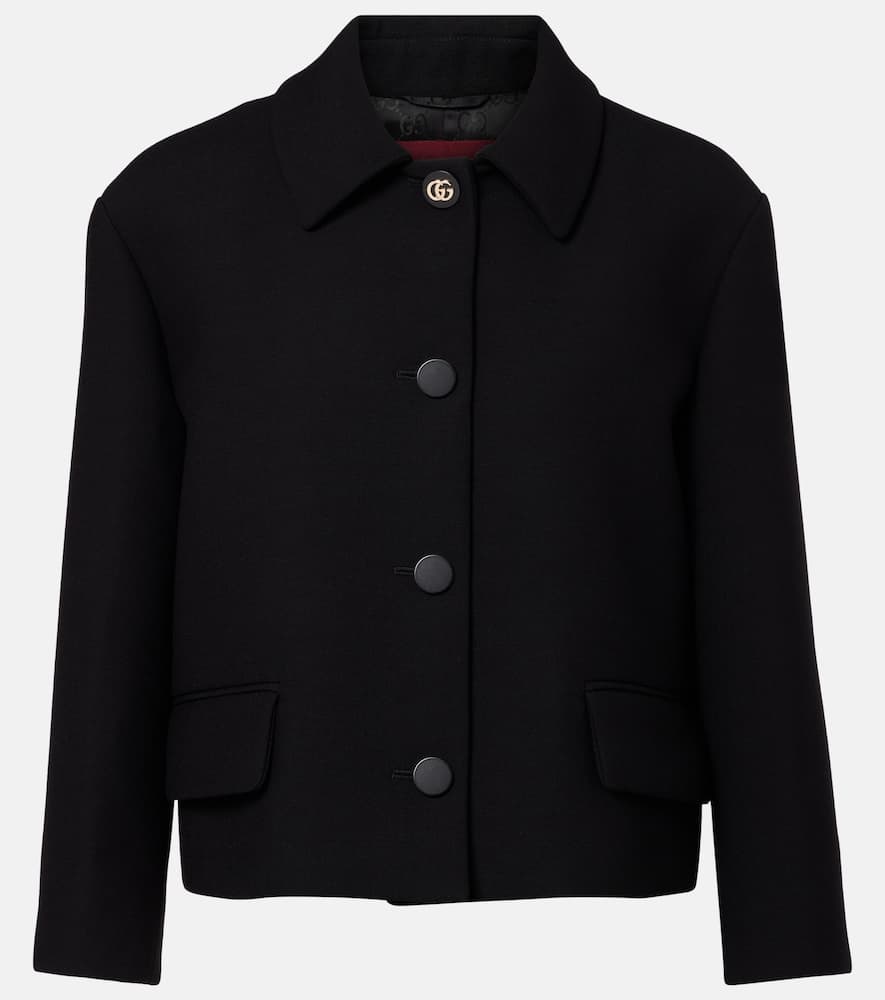 Gucci Double G Wool Jacket In Black