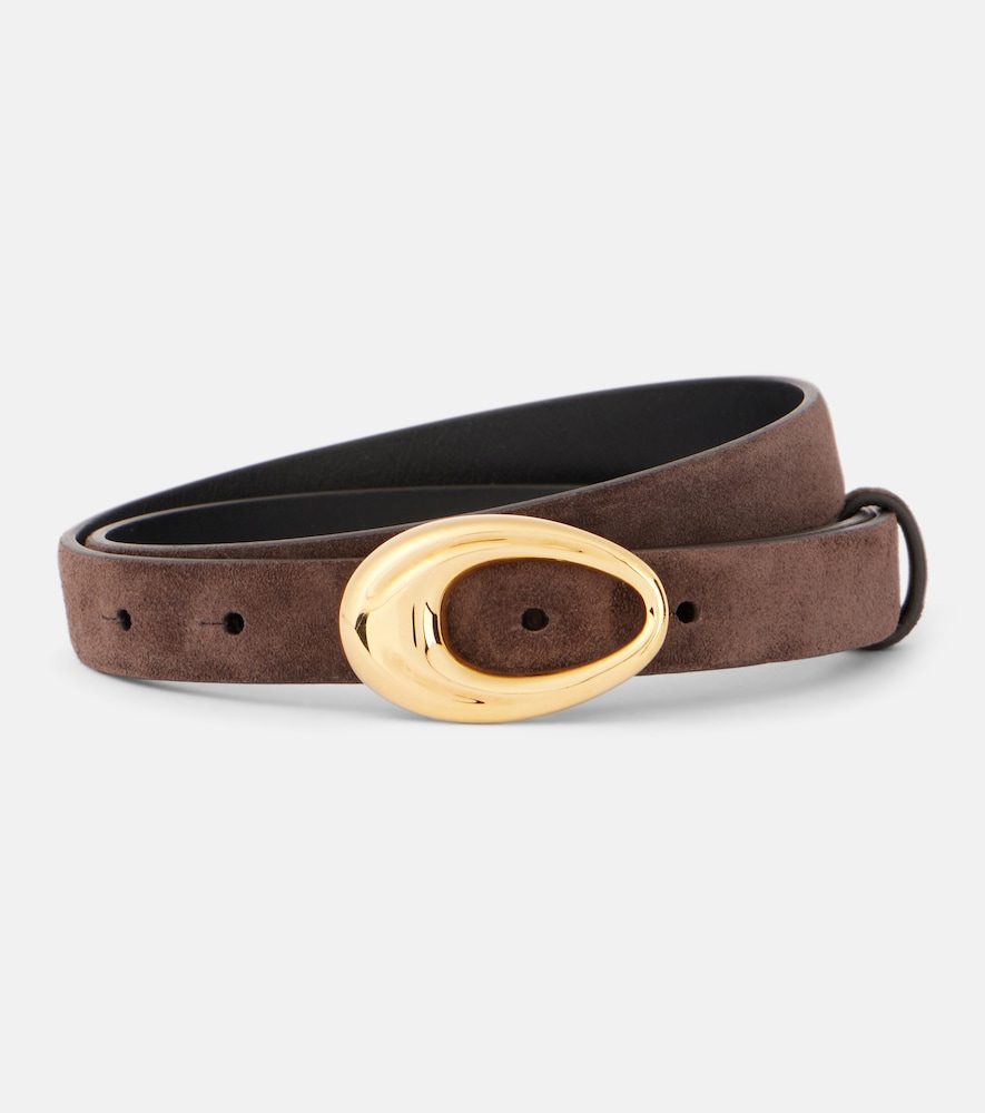 Khaite Women's Brown Olivia Suede Belt Inch Size 33.5 - Mytheresa