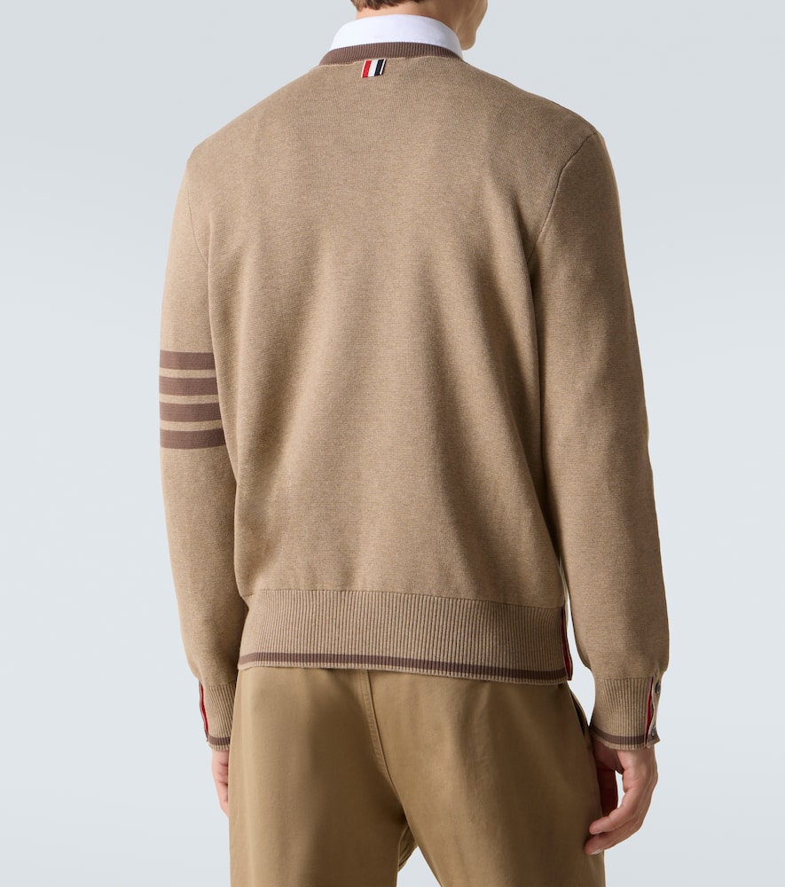 Thom Browne 4-bar Cotton Sweater In Brown