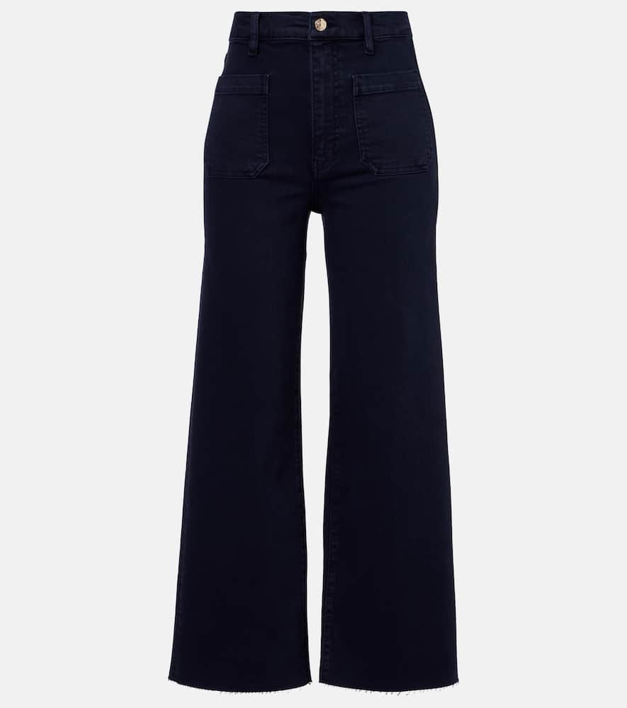 Frame Anchor High-rise Ankle Wide-leg Jeans In Blue