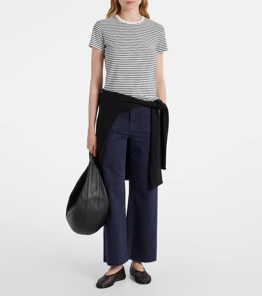 Frame Anchor High-rise Ankle Wide-leg Jeans In Blue
