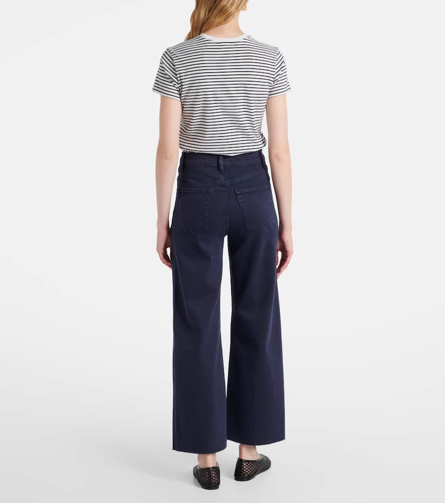 Frame Anchor High-rise Ankle Wide-leg Jeans In Blue