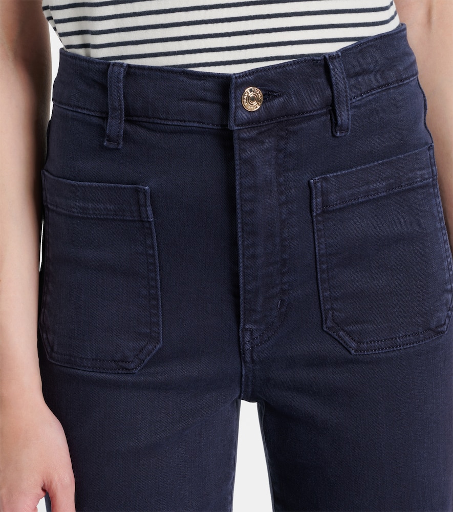 Frame Anchor High-rise Ankle Wide-leg Jeans In Blue