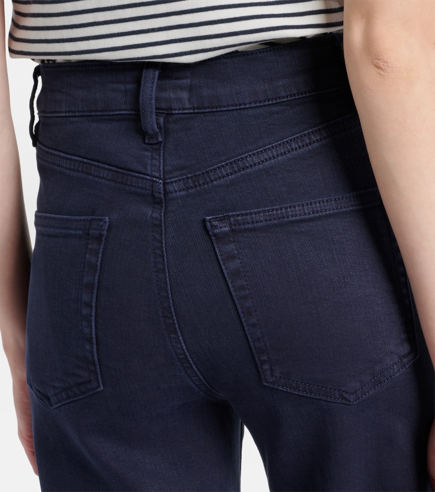 Frame Anchor High-rise Ankle Wide-leg Jeans In Blue