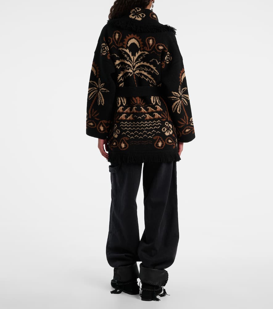 Alanui Glimpse Of Eden Cardigan In Black