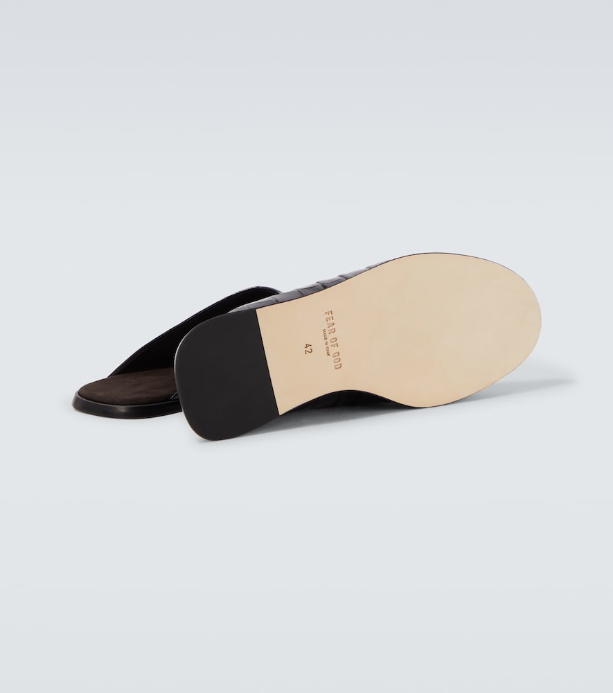  Fear Of God Fear Of God Croc-effect Leather Mules 