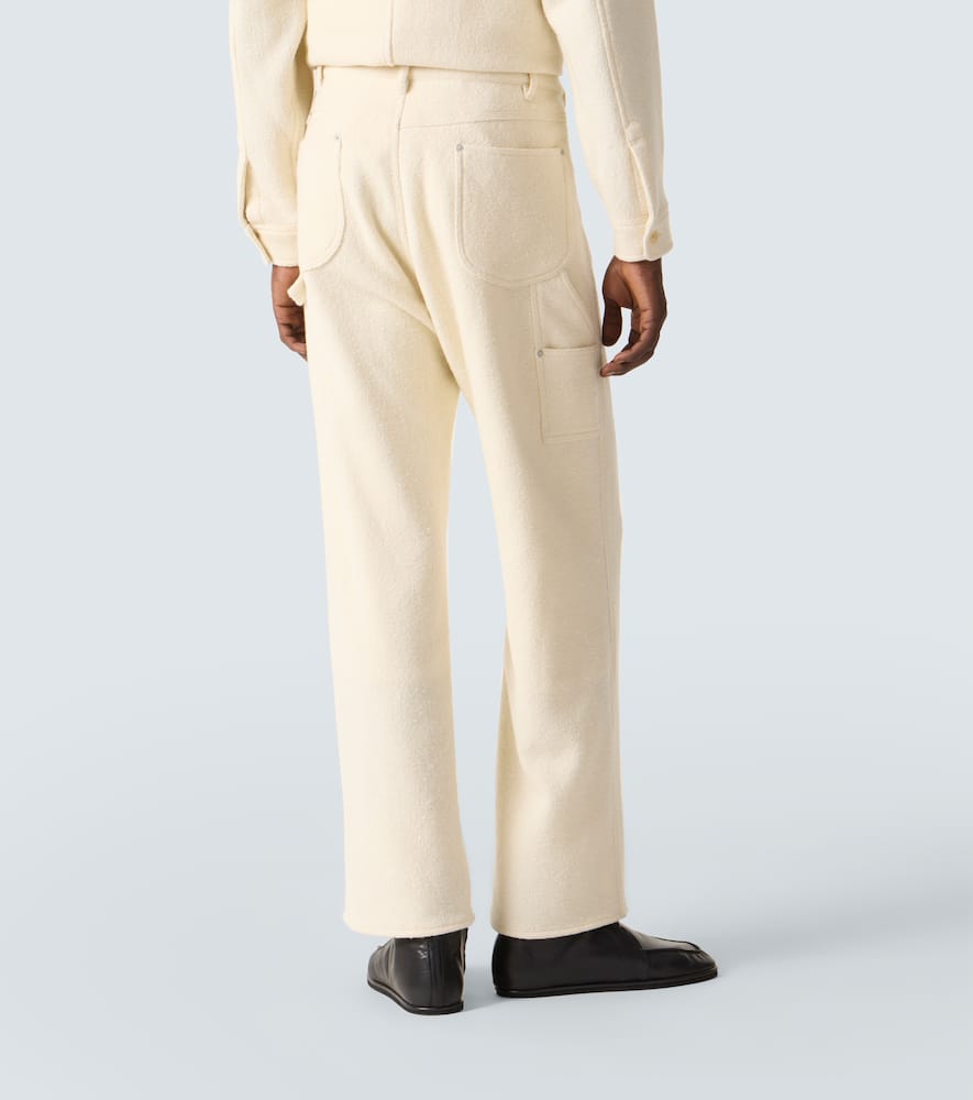 Auralee Wool Tweed Wide-leg Pants In Neutral