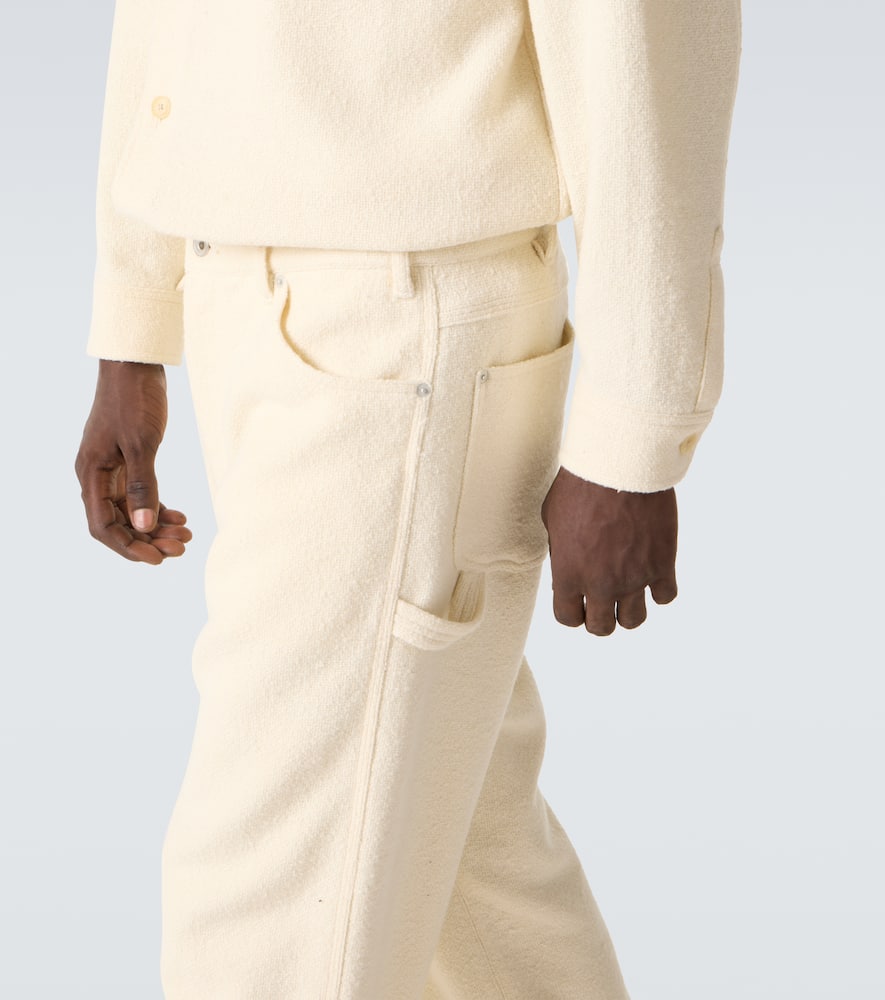 Auralee Wool Tweed Wide-leg Pants In Neutral