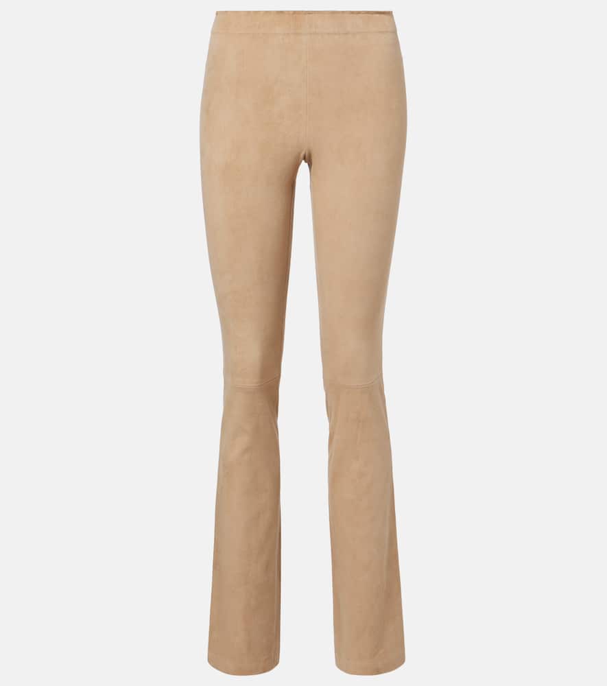 Stouls Jp Long Suede Flared Pants In Sand