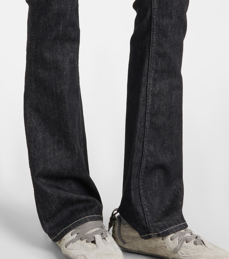 Acne Studios High-rise Cotton-blend Flared Pants In Black