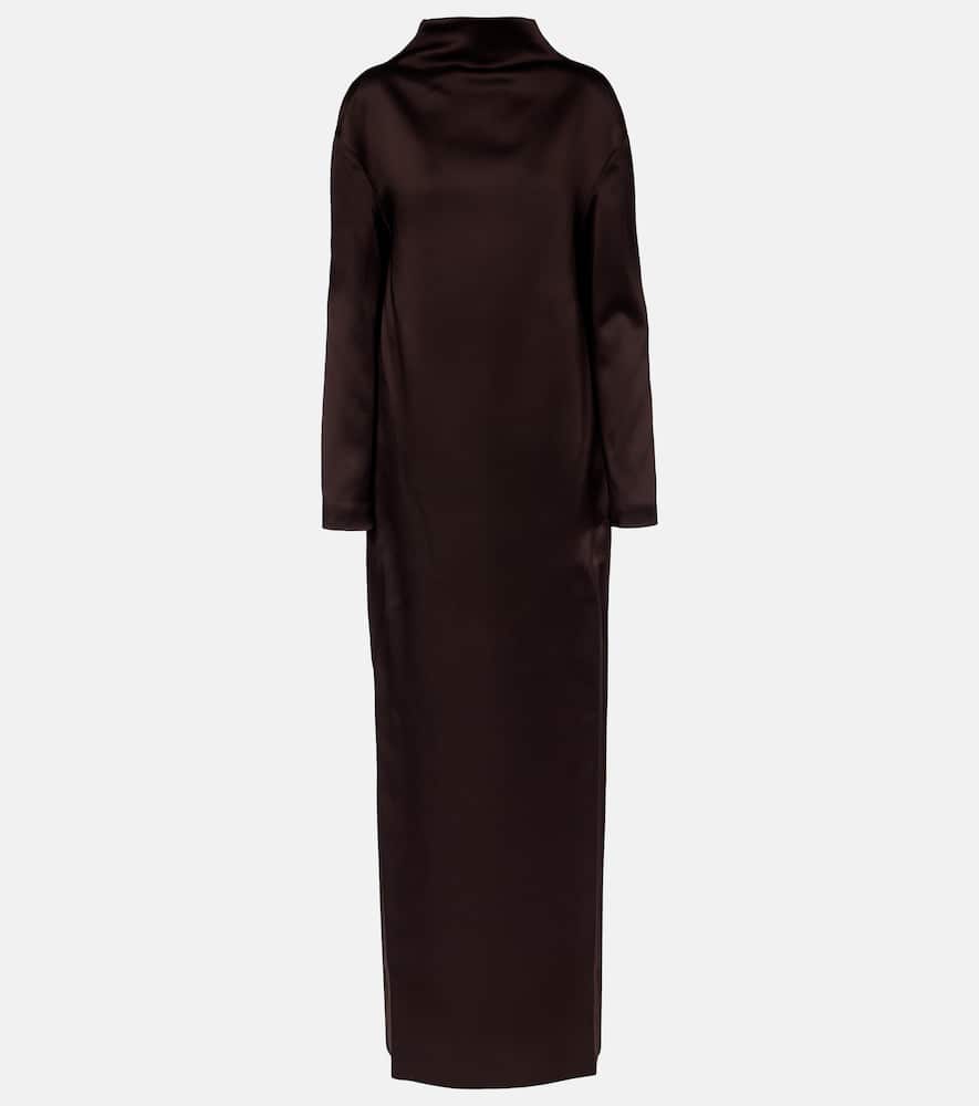 Tom Ford Crêpe Satin Gown In Burgundy